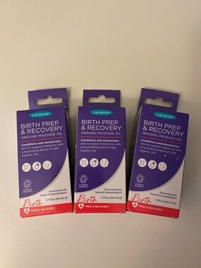 Lansinoh Birth Prep & Recovery Organic Massage Oil Set of 3